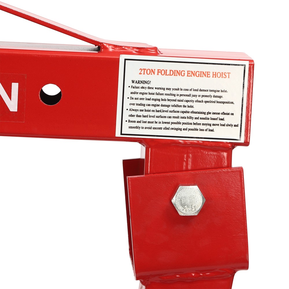 2 Tons/4409 LBS Foldable Engine Crane and Engine Hoist Leveler for Auto Repair