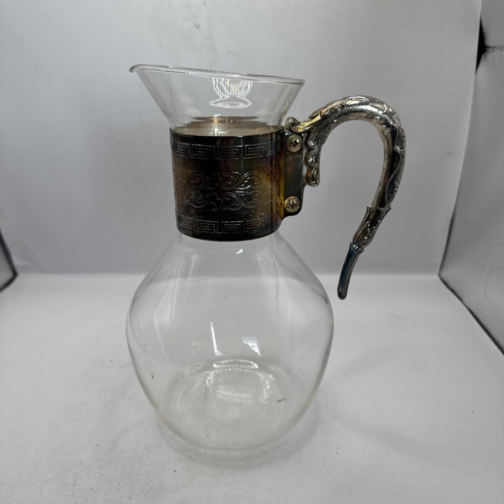 Vintage Silver Plated and Glass Coffee Tea Carafe - no lid