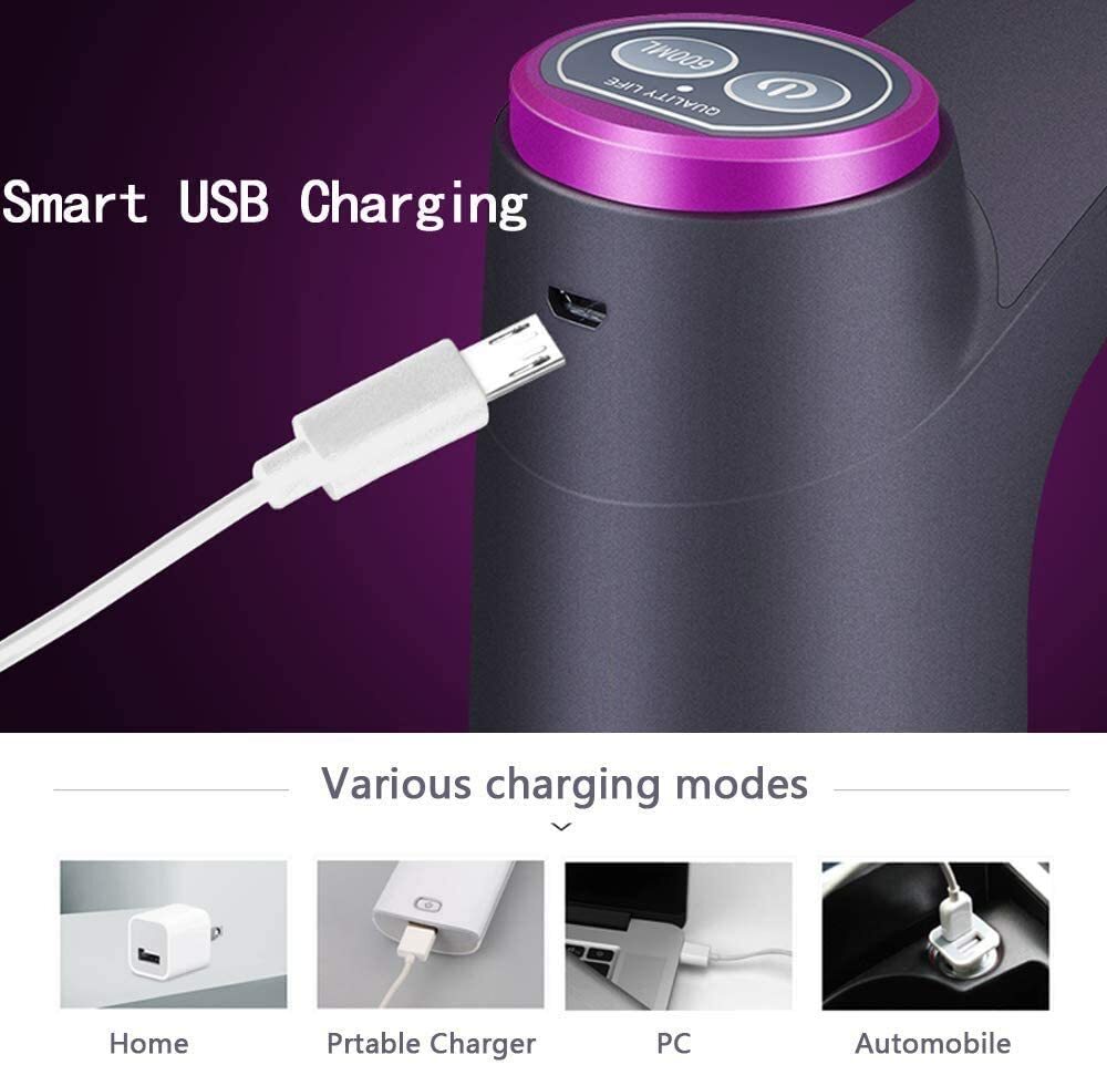 Water Bottle Switch Pump Electric Automatic USB Jug Dispenser Universal 5 Gallon