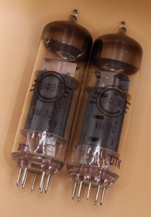 2x 6F3P / 6Ф3П ~6BM8 ~ECL82 Triode-Pentode Tube / Matched Pair / NOS / Same Date