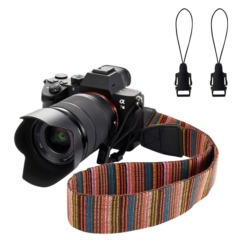 Camera Strap Canvas Multicolor Neck Shoulder Camera Strap with Quick Release ...
