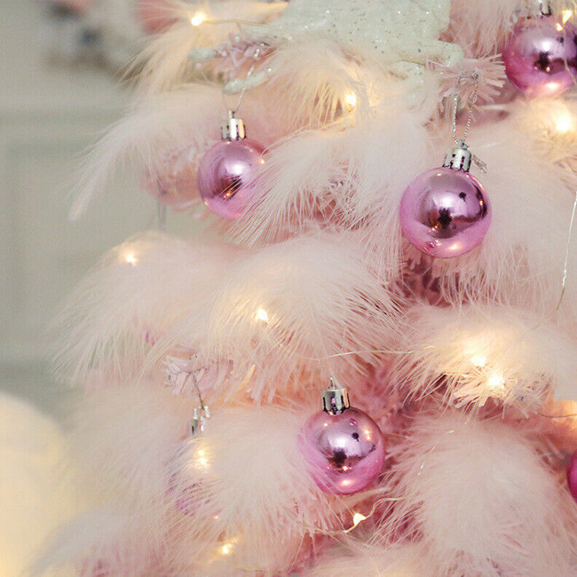Mini Christmas Tree Feather Decoration Cedar Desktop Tabletop Home Ornament