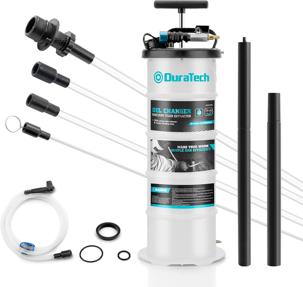 6.5L Oil Extractor Pump Pneumatic/Manual, Fluid Extractor with Pipe Storage Unit