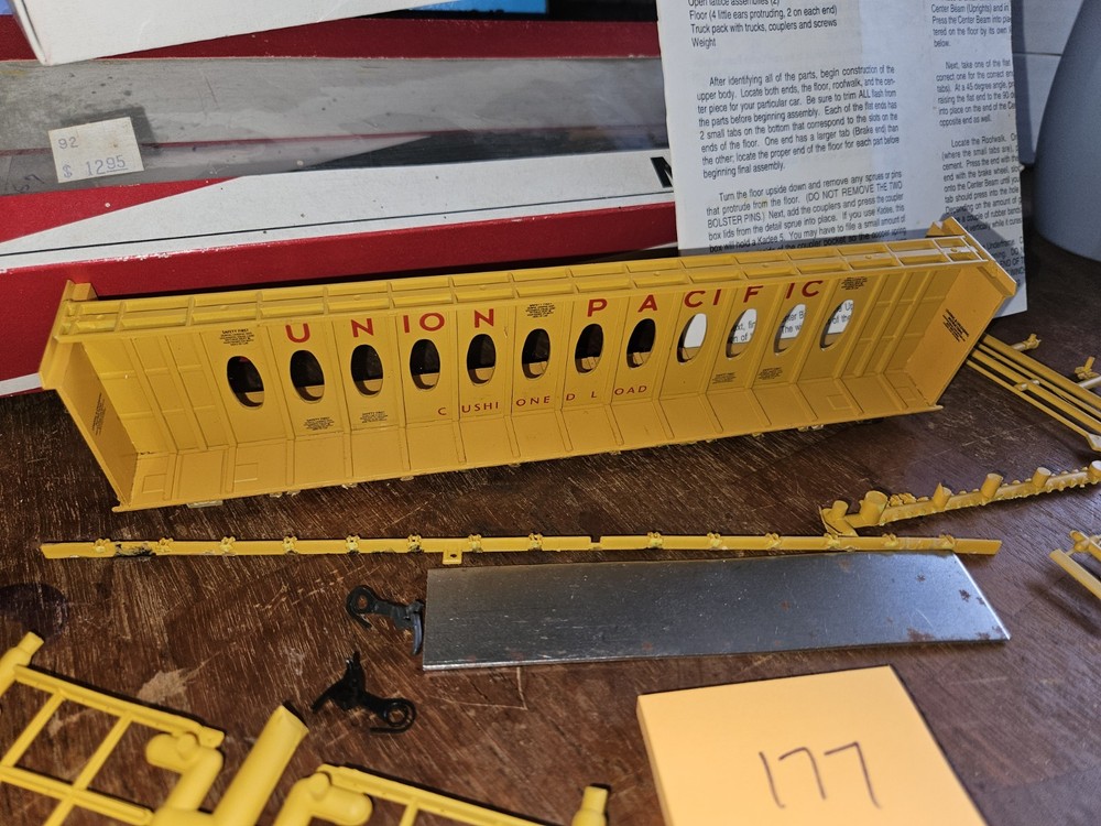 McKEAN MODELS, UNION PACIFIC CENTER BEEM KIT, SOLD AS PICTURED, MISSING WHEEL...