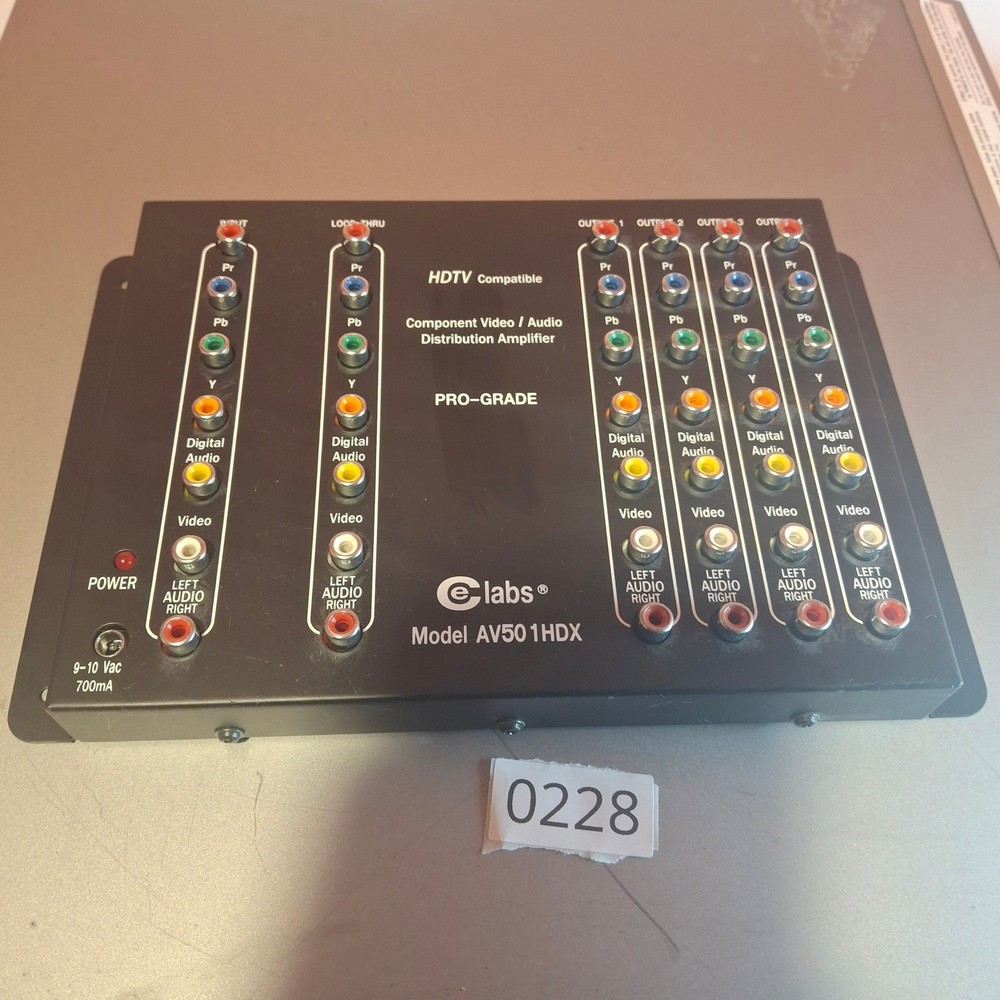 CeLabs AV501HDX Pro-Grade Component Video Audio Distribution Amplifier 1x4 HDTV