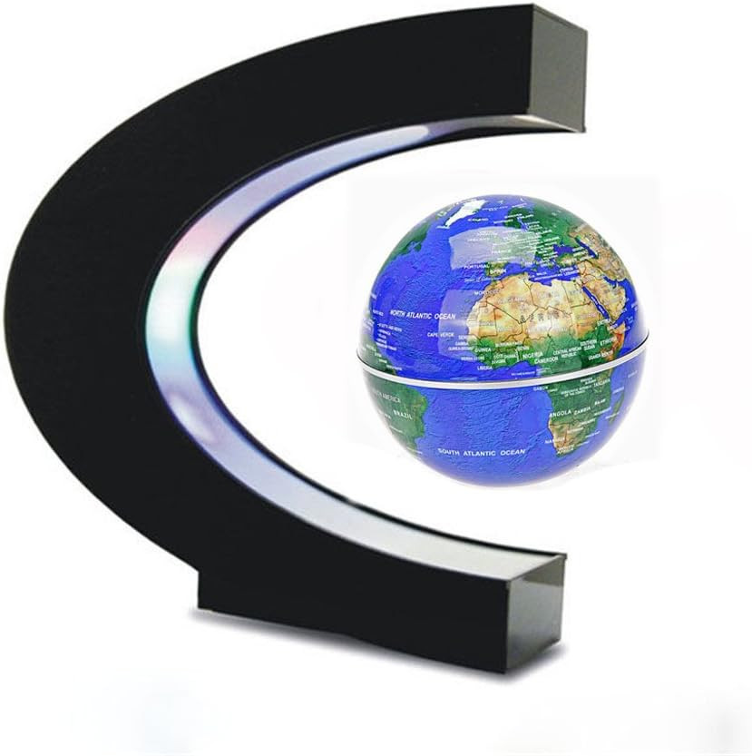 Floating Globe with LED Lights C Shape Magnetic Levitation Floating Globe World