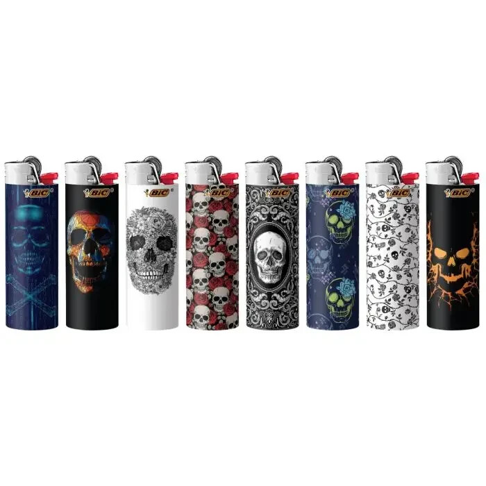8Pc BIC Limited Edition Skulls  Lighters