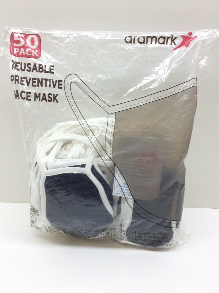 Aramark Reusable Preventive Knit Face Mask 50 Pack