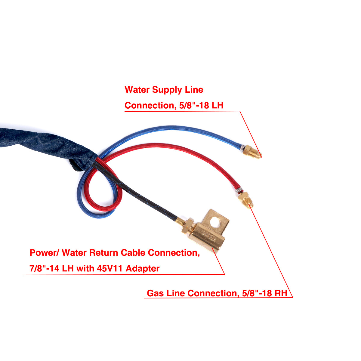 WP-20F Water-Cooled Flex Head 25ft TIG Welding Torch with 45V11 Adapter