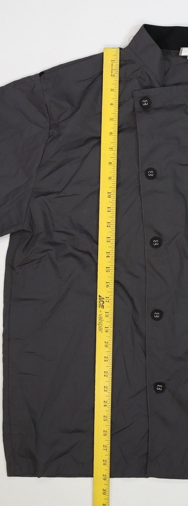 KNG Jacket Mens Large Gray Active Chef Double Breasted Chef Coat Uniform Kitchen