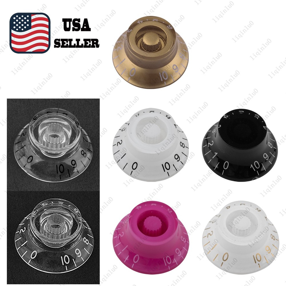 4Pcs Guitar Speed Control Knobs Dial Knob Top Hat Bell Left Hand for Les Paul SG