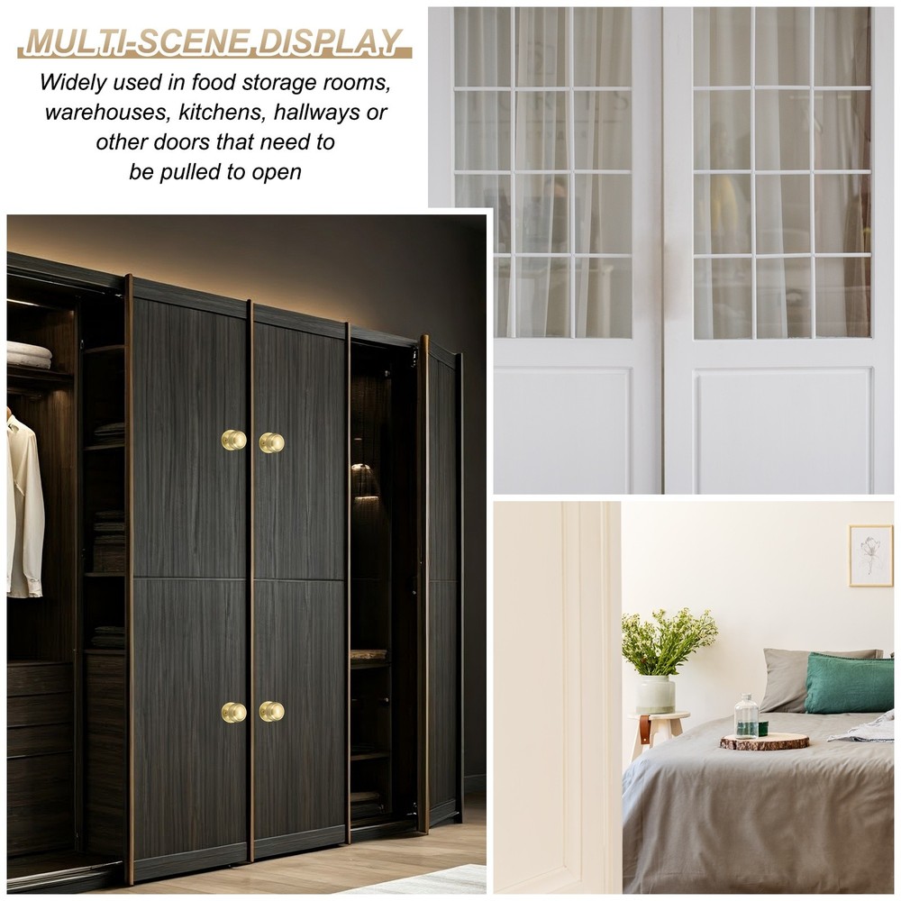 4Pack One Side Dummy Door Knobs Round Door Handles Flat Ball Knob Matte Black