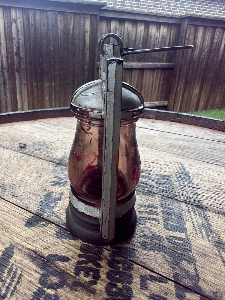 Antique Glass Oil Lantern Candy Container