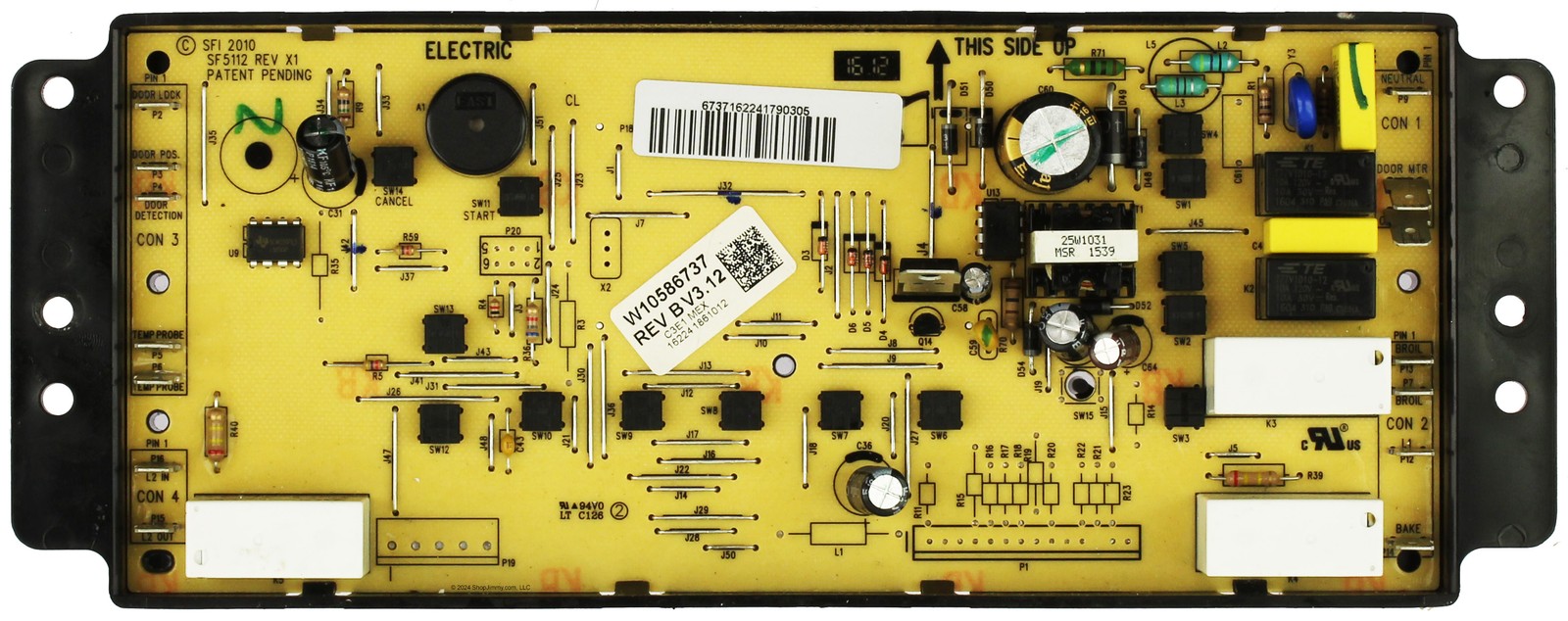 Whirlpool Range W10586737 WPW10586737 Control Board - No Overlay
