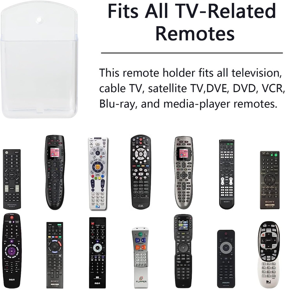 2 Pcs Remote Control Holder Wall Mount, TV Controller Holder, Self Adhesive Remo