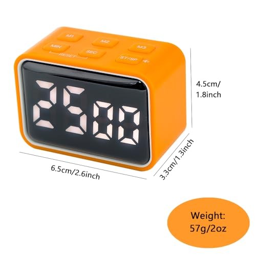 Digital Mini Timer Rechargeable, ON/Off Led Display Count Down/Up, 3 Black