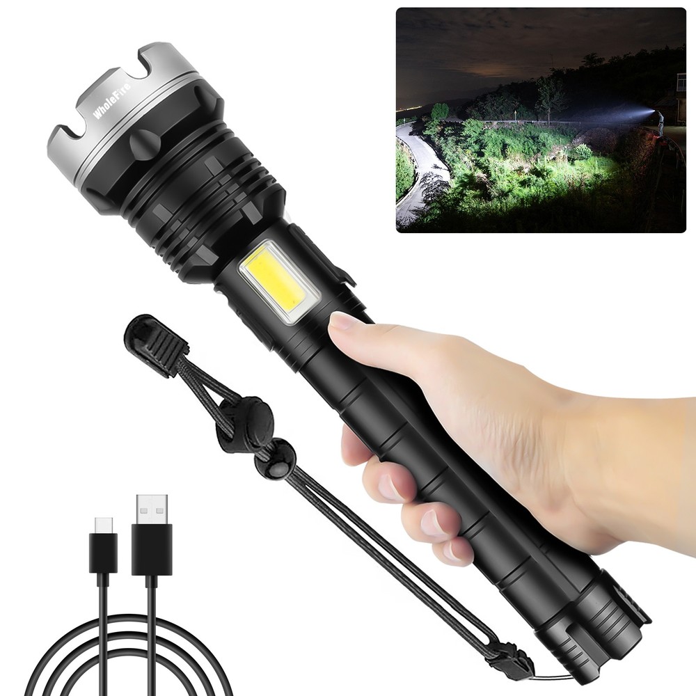 Super Bright 99000000Lumen XHP90+COB LED Flashlight Rechargeable Tactical Lights