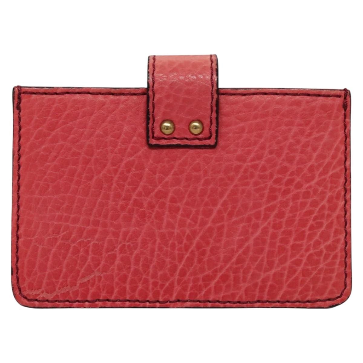 Chloe Card Case Leather Pink Auth 102045V