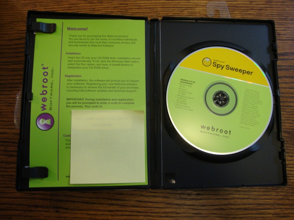 Webroot Software Spy Sweeper 2006 for Windows 2000, XP Pro/Home/MC With Key