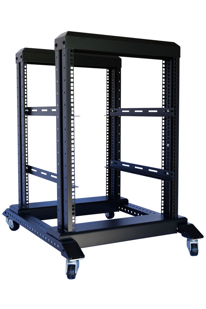 15U 4 Post Open Frame 19'' Server/Audio Network Data Steel Rack Deep from 17"