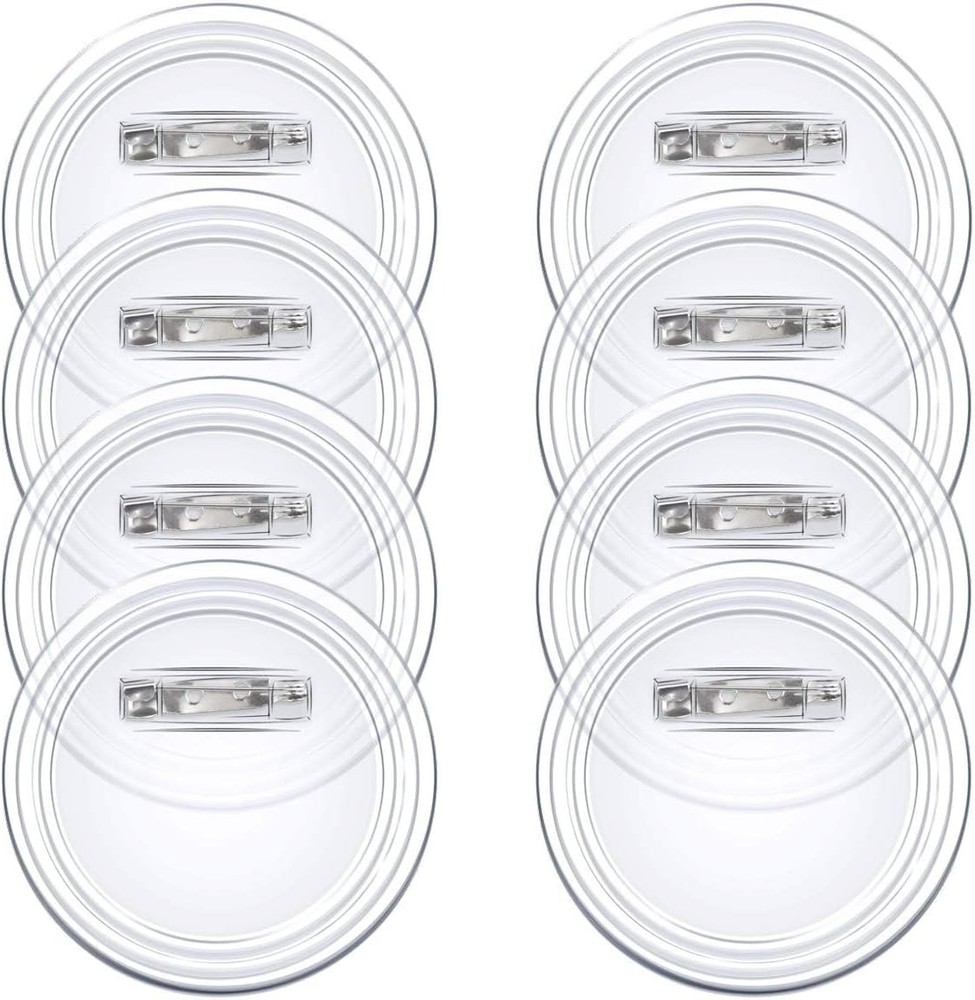 Versatile 20 Set Clear Button Pins - Perfect for DIY Projects & Badges