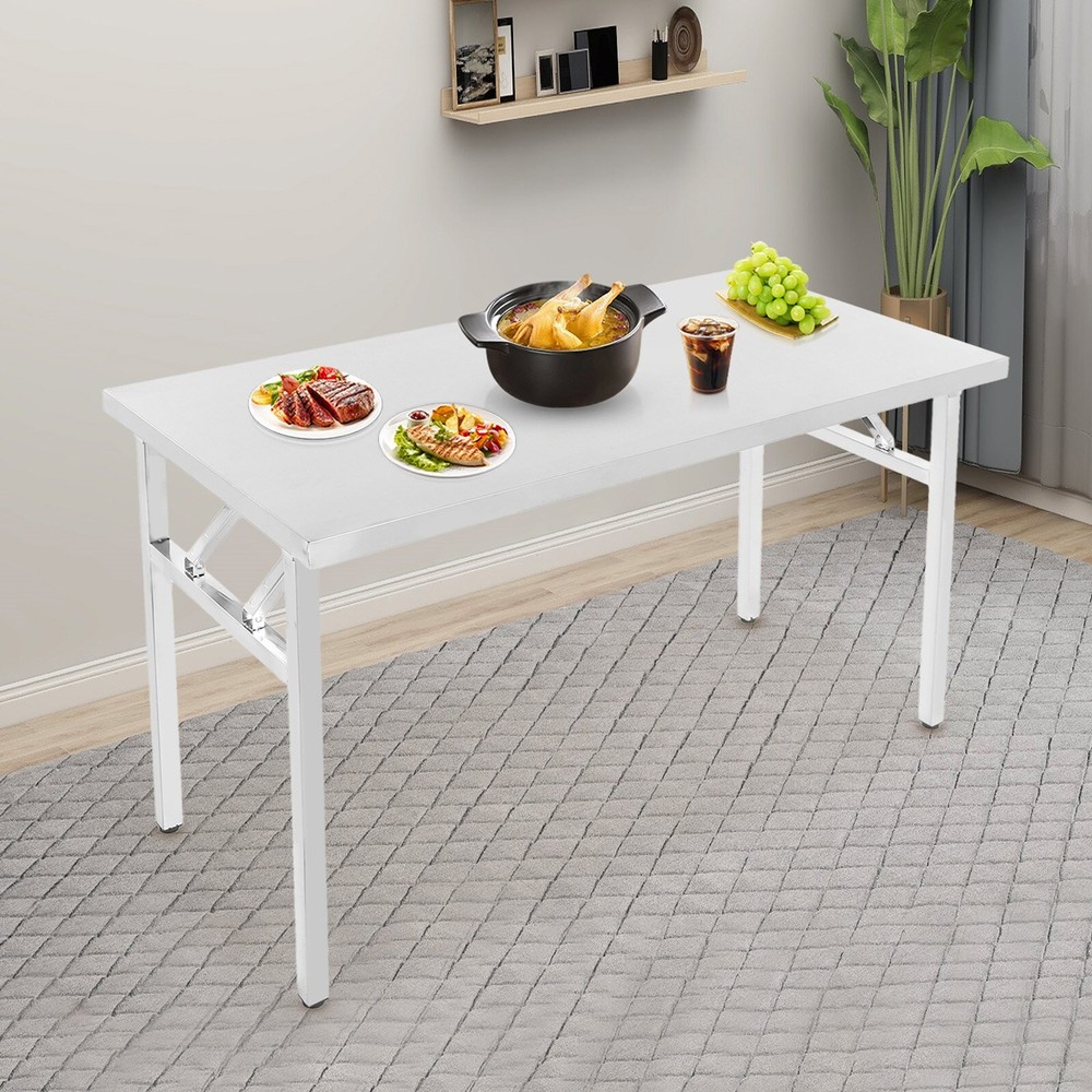Stainless Steel Workbench Folding Dining Table Folding Table 120*60*75cm Kitchen