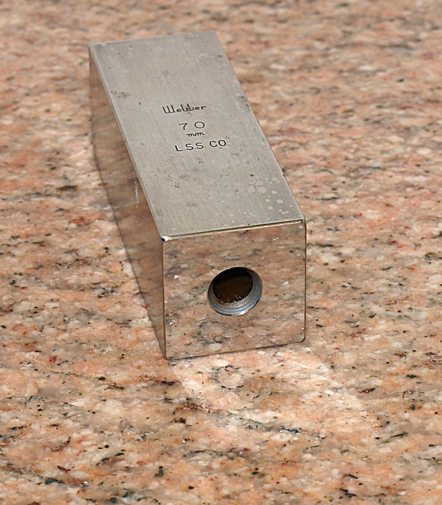 STARRETT WEBBER 70 mm SQUARE GAGE BLOCK METRIC