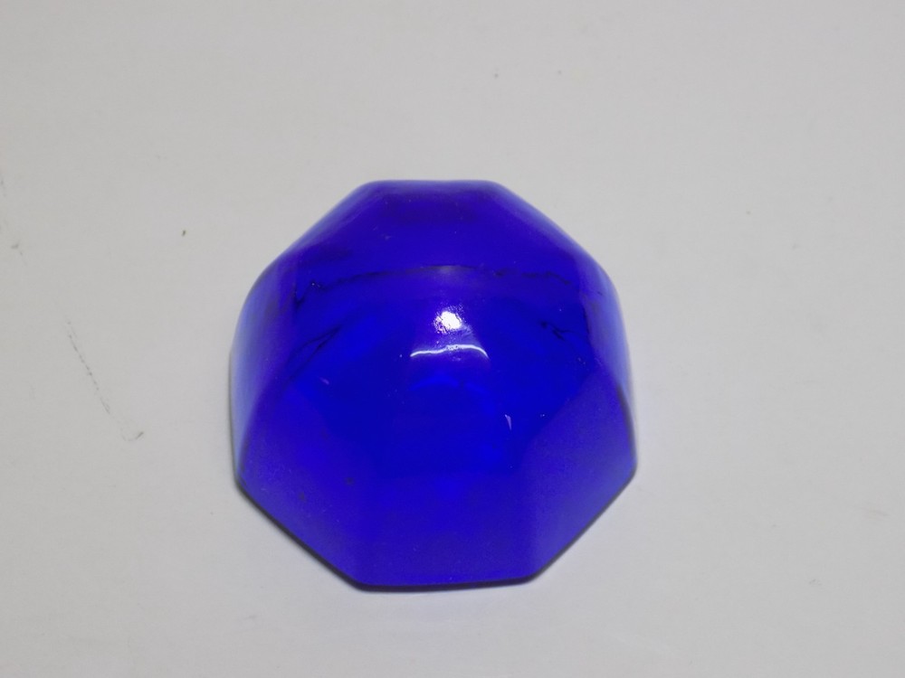 2-1/4" Octagon Cobalt Glass Open Salt Dip Cellar Insert Liner