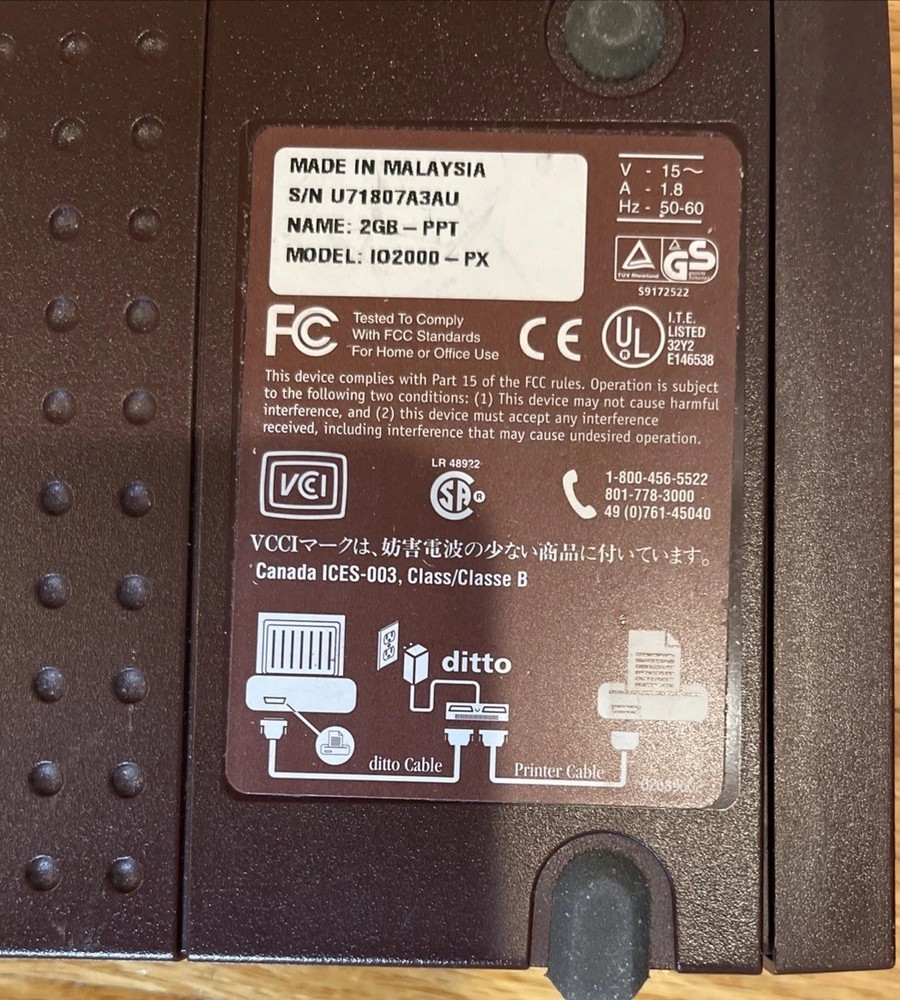 IOMEGA DITTO 2GB TAPE BACKUP DRIVE