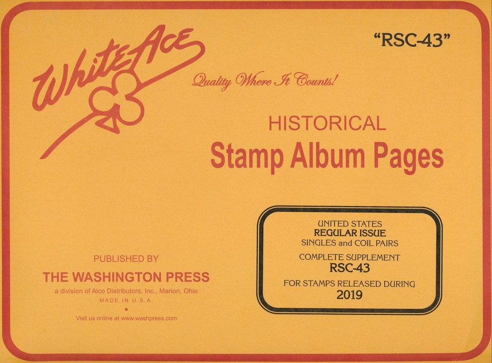 WHITE ACE 2019 US Regular Issue Singles & Coil Pairs Album Supplement RSC-43