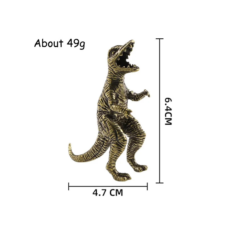 Mini Statue Coffee Table Pet Home Decor Brass Jurassic Vintage Solid Dinosaur