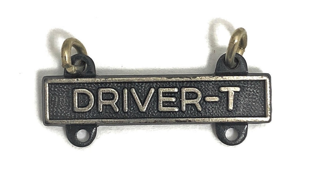 US Army Driver "T"  Qualification Bar Sliver OX