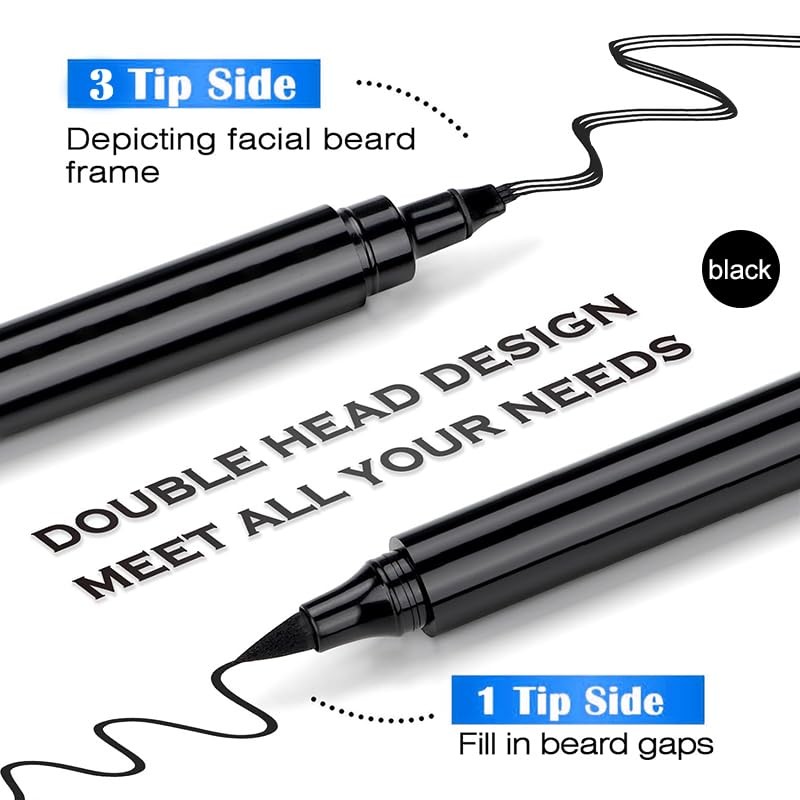 Beard Pencil Filler for Man Micro-Fork Tip Seamless Application black
