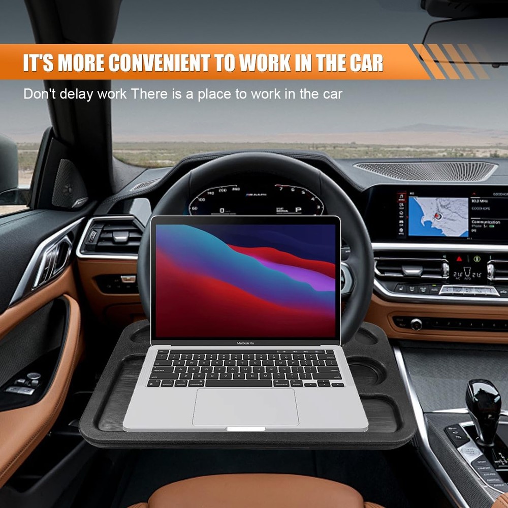 Multipurpose Car Steering Wheel Tray Desk Black