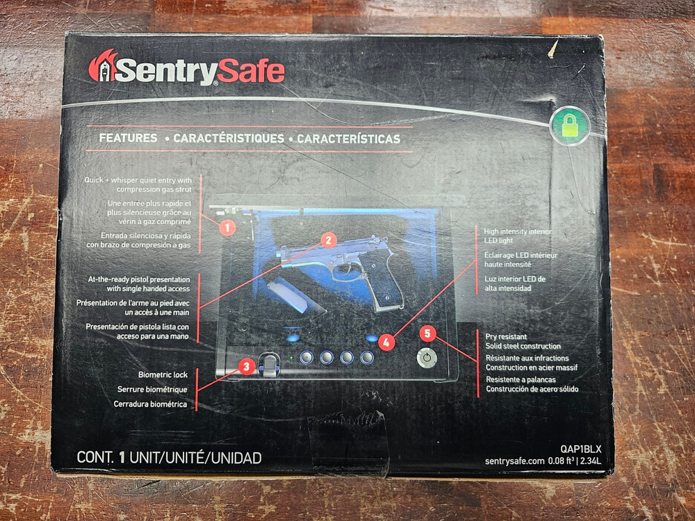 SENTRY SAFE QUICK ACCESS BIOMETRIC PISTOL SAFE QAP1BLX