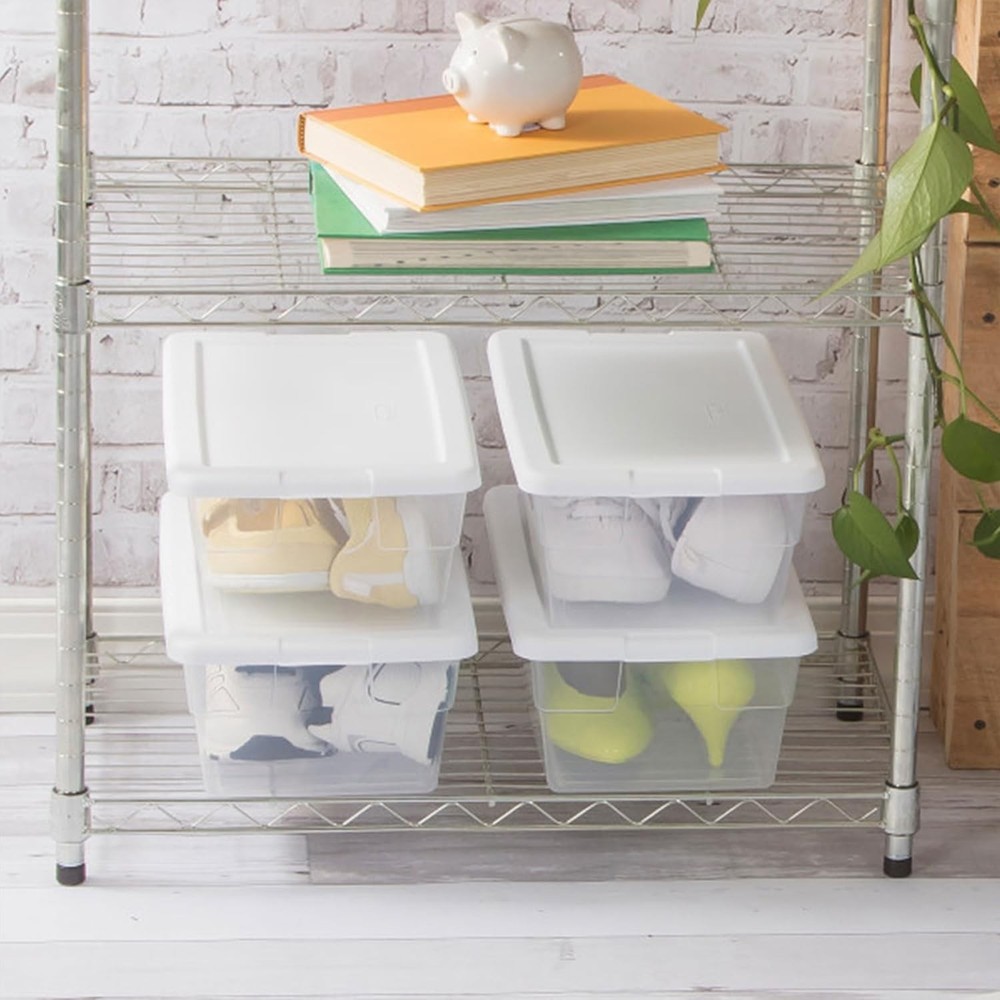 24-Piece 6-Quart Storage Container Set, Stackable with Snap-On Lids