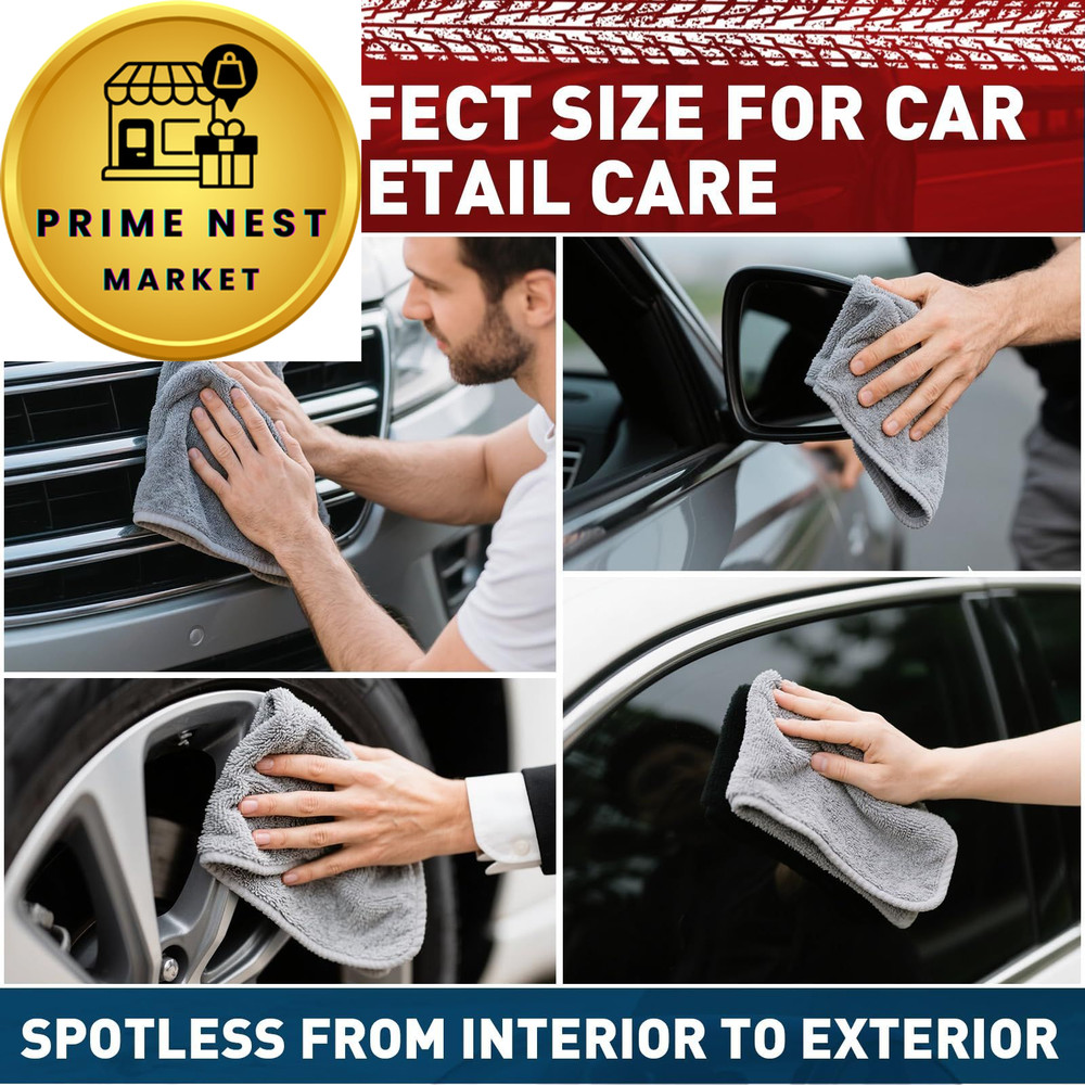 TEAWOO Microfiber Cleaning Cloths Bulk-15 Pack, Gray 15Pack Grey, Grey