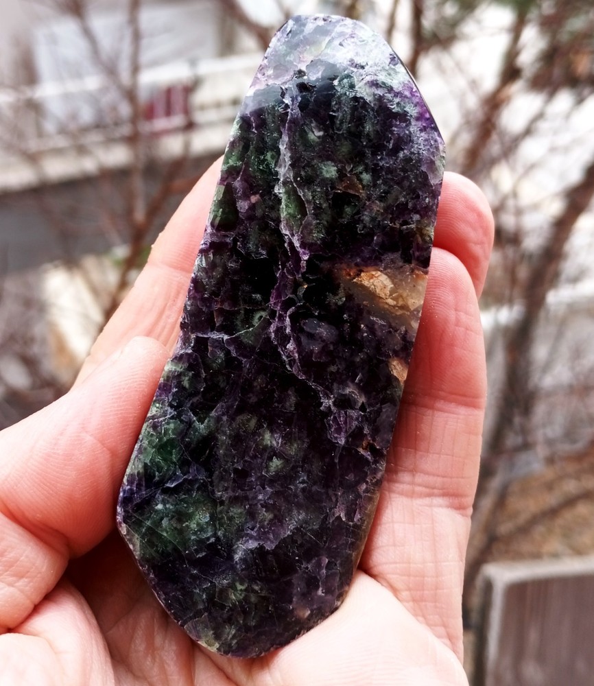 Mirror Polished Rainbow Fluorite Uv Reactive