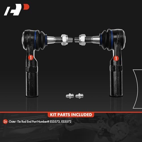 2 x Front Outer Tie Rod Ends, Compatible with Dodge Dakota 2000-2004, Durango