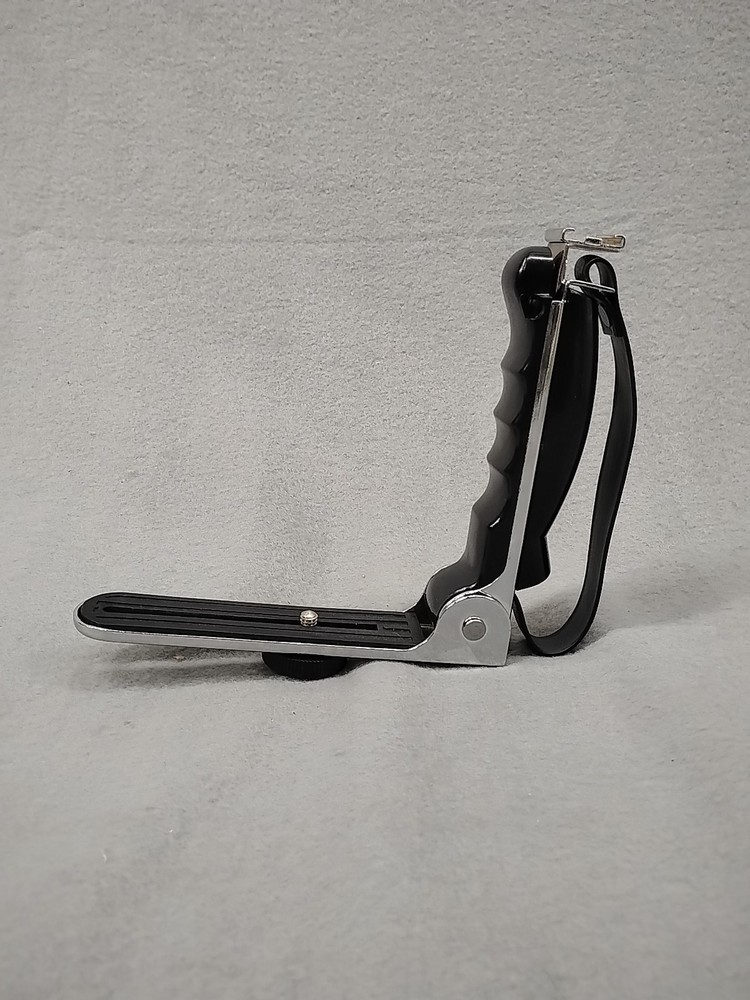 Universal Push Button Adjustable Flash Bracket and Camera Grip or Handle EUC