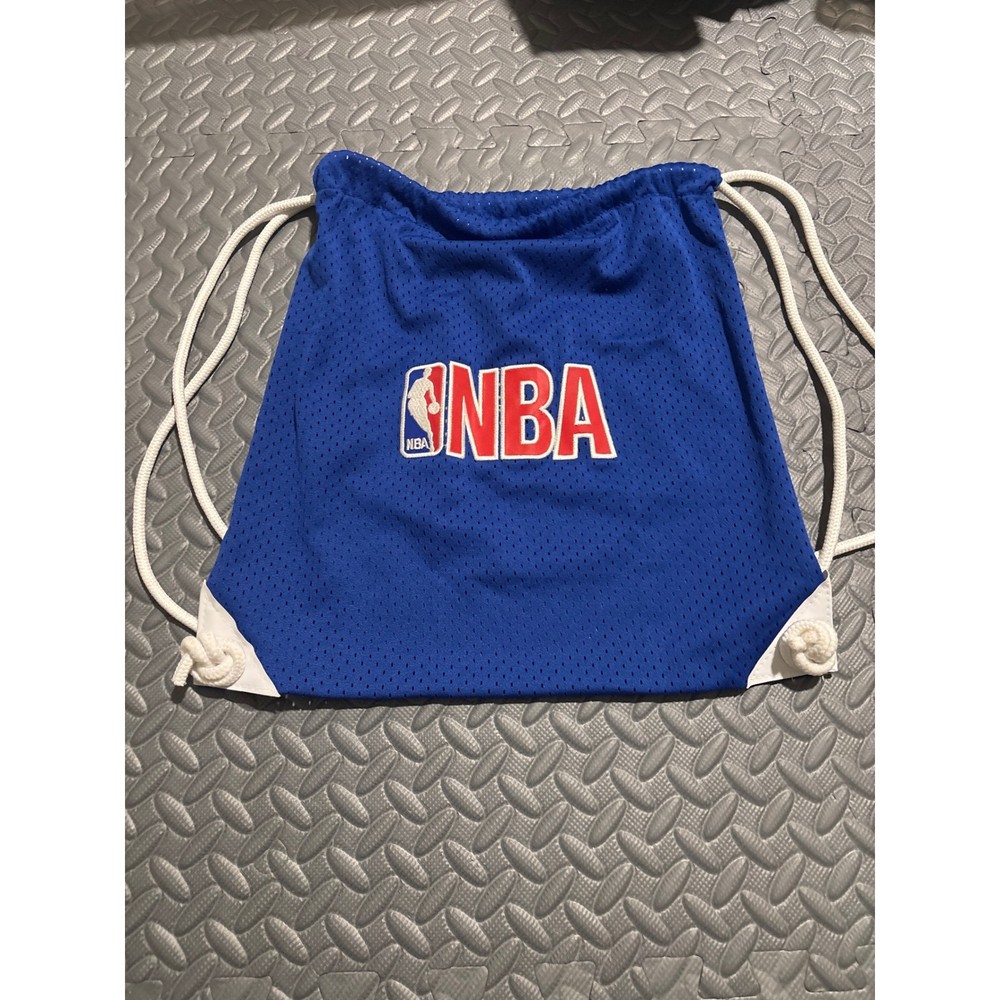 NBA Drawstring Backpack Blue White Mesh Sport Gym Sack