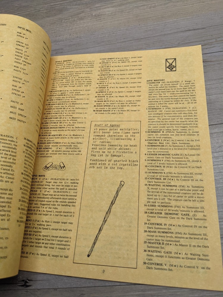 Spell Law Box Set Iron Crown Ent. 1981 Spell Rules for Role-Playing System Comp