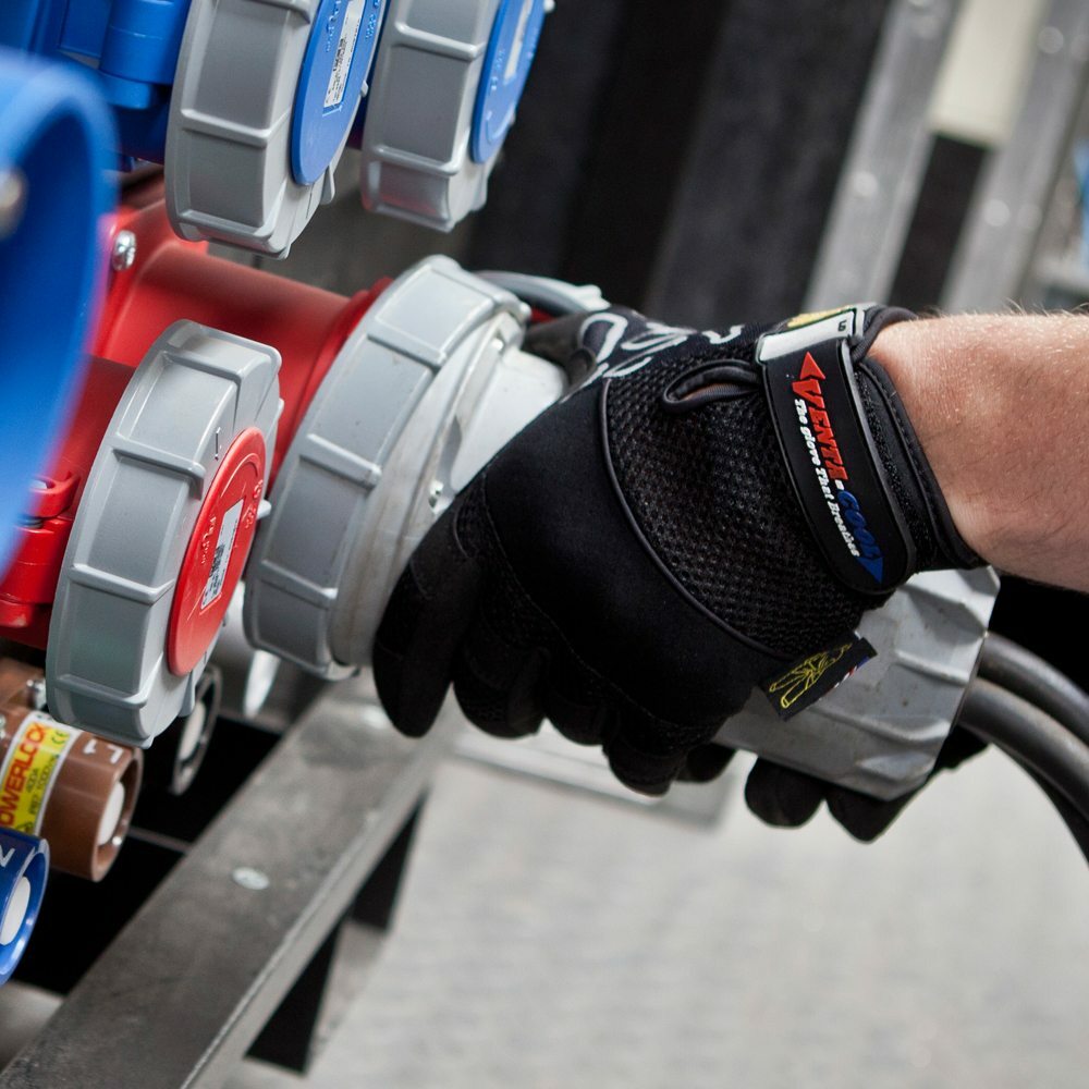 DIrty Rigger Venta-Cool Full Fingered High Ventilation Work Gloves Black, Medium