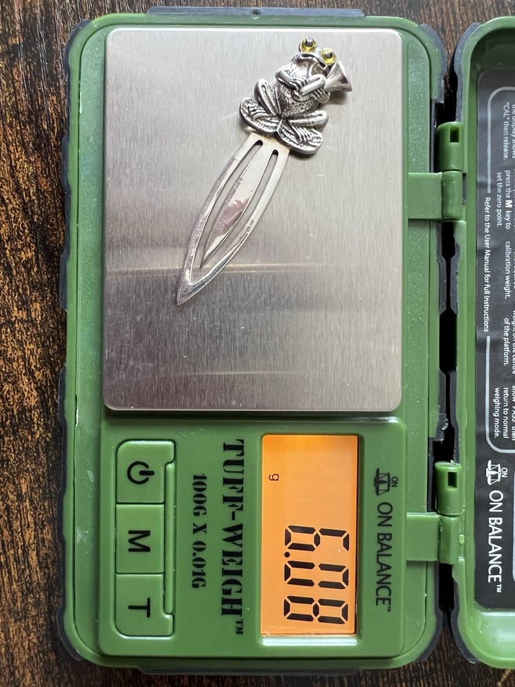 Sterling 925 Solid Silver Frog Toad Bookmark 6cm Booktok Beautiful Gift