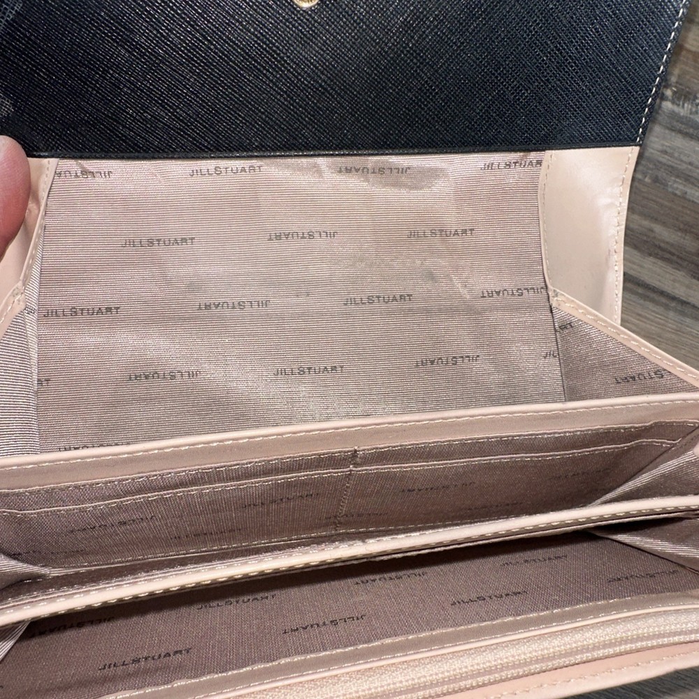 JILLSTUART Long Wallet Leather Black Plain Women's