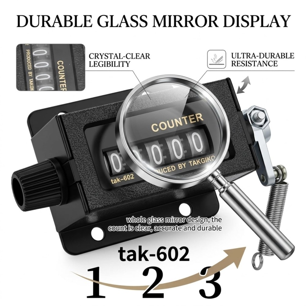 Mechanical Counter 5 Digit 0-99 Mechanical Resettable Counting Reset Function