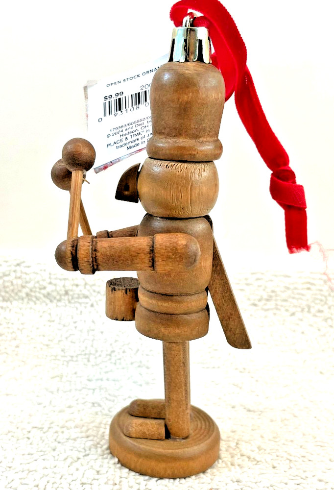 Collectable Solid Wood Nutcracker Drummer Soldier Christmas Ornament Decor 5.25