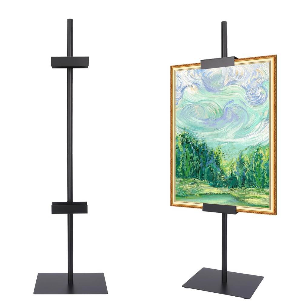 Sturdy Tabletop Picture Frame Stands, Adjustable Size Table Easels, Heavy Met...