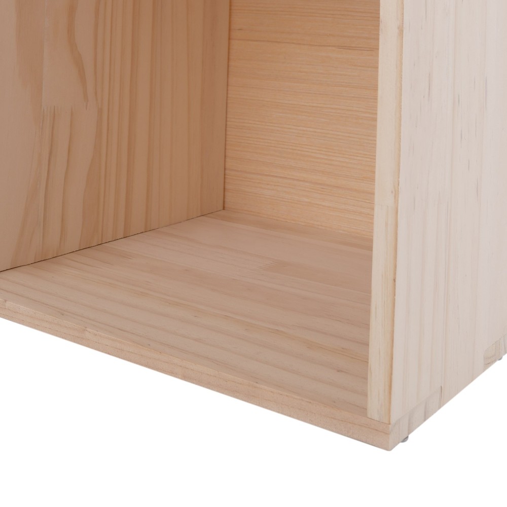 12 Compartments Book Storage Display Cabinet 180cm Bookshelf Solid Wood Bookcase