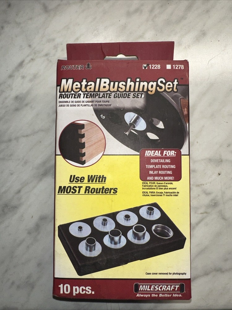 Milescraft 1228 Turnlock Compatible Metal Router Bushing Set